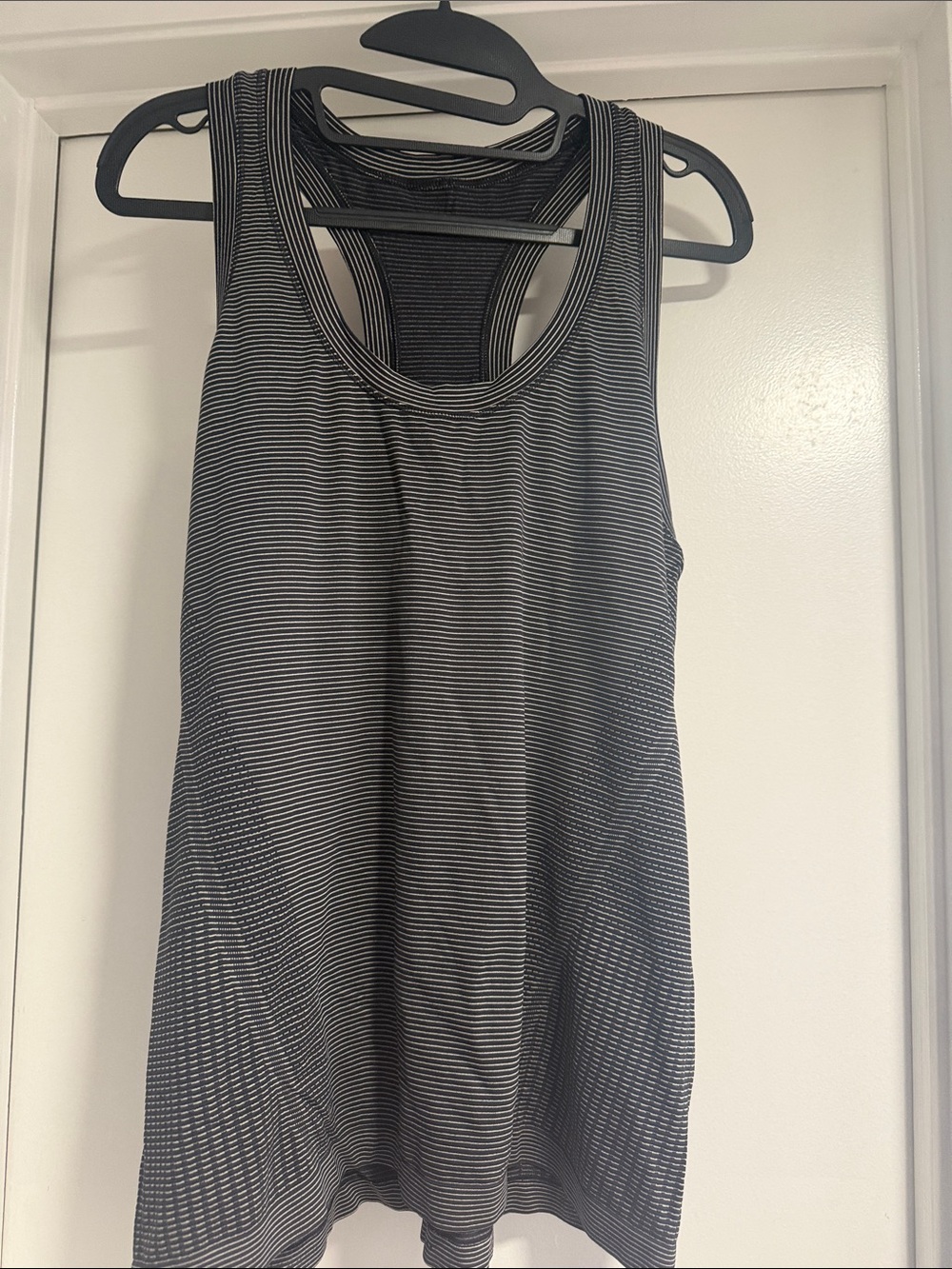 Athleta Black & White Striped Racerback Tank